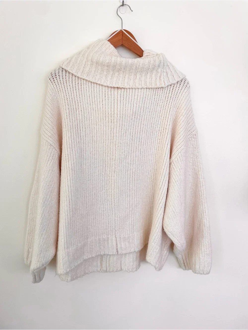 Anthropologie Pilcro Turtleneck Sweater Ivory Cream 2X Cozy Oversized Relaxed
